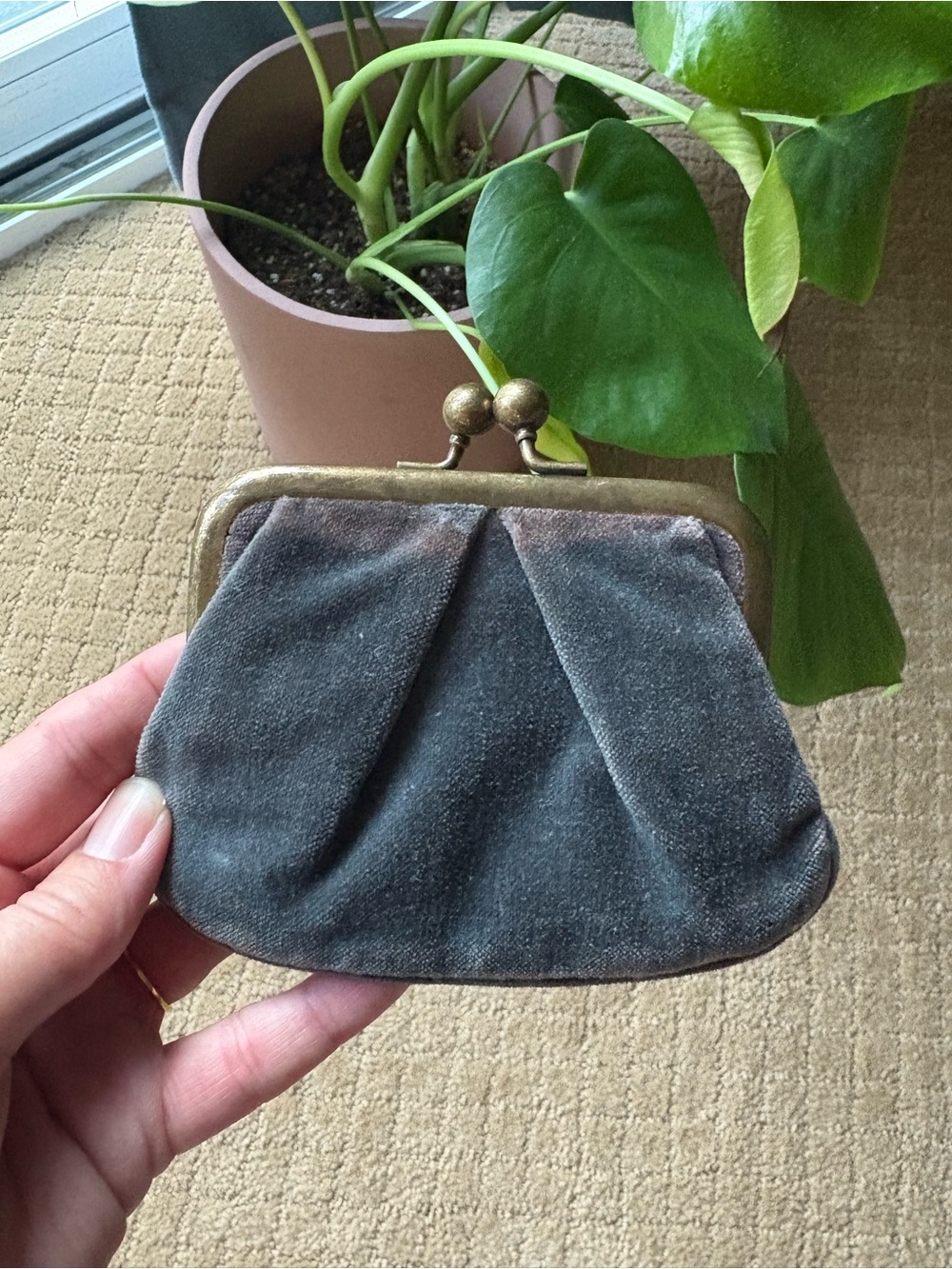 J Crew velvet coin purse